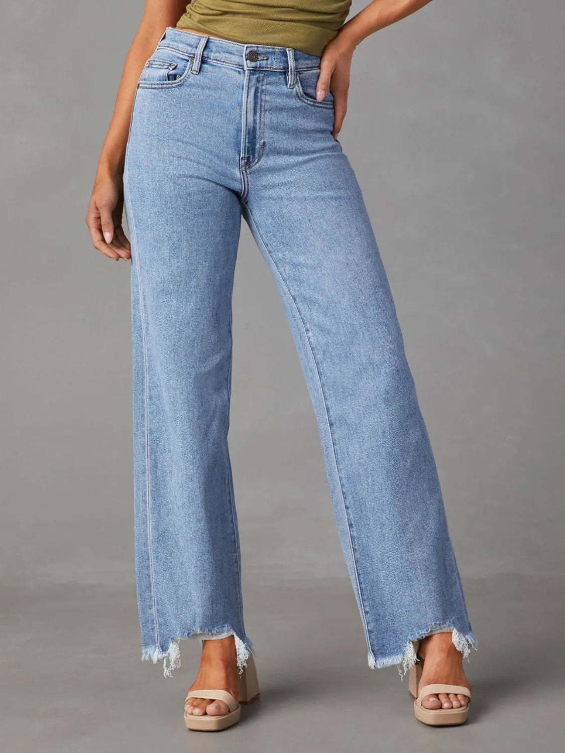 Raw Hem Loose Fit Jeans - Jeans Junction Online
