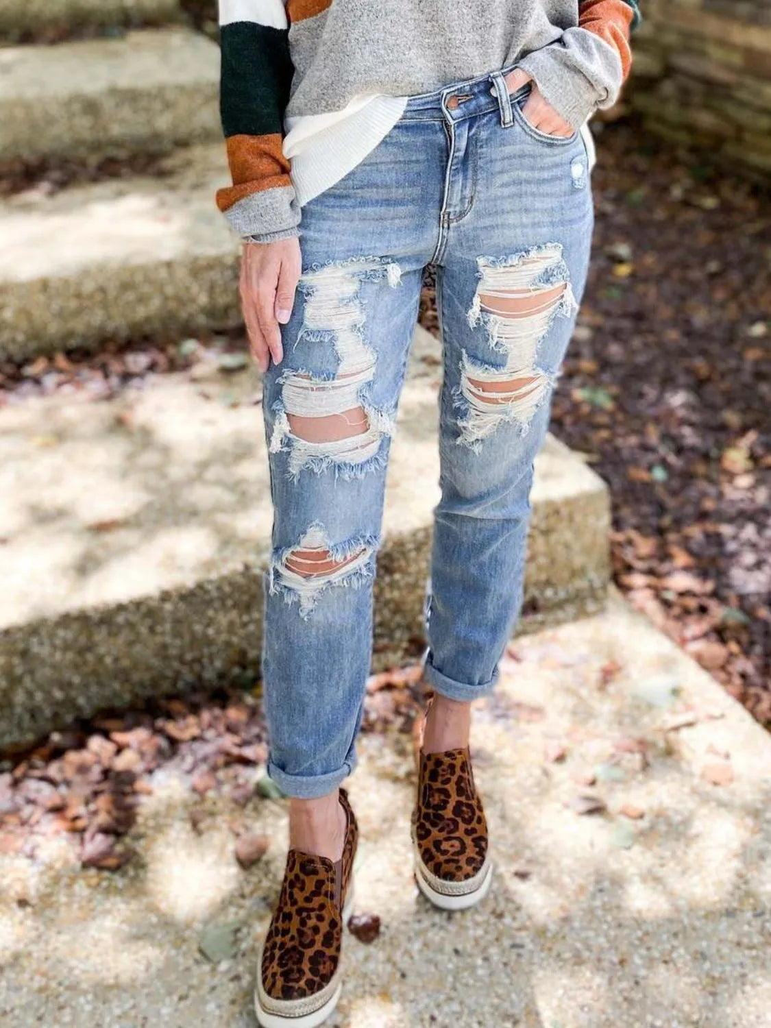 Distressed Skinny Jeans - Jeans Junction Online