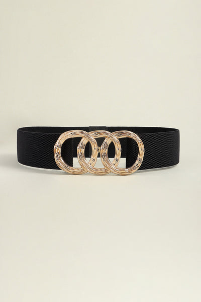 Zinc Alloy Buckle Elastic Wide Belt - Jeans Junction Online