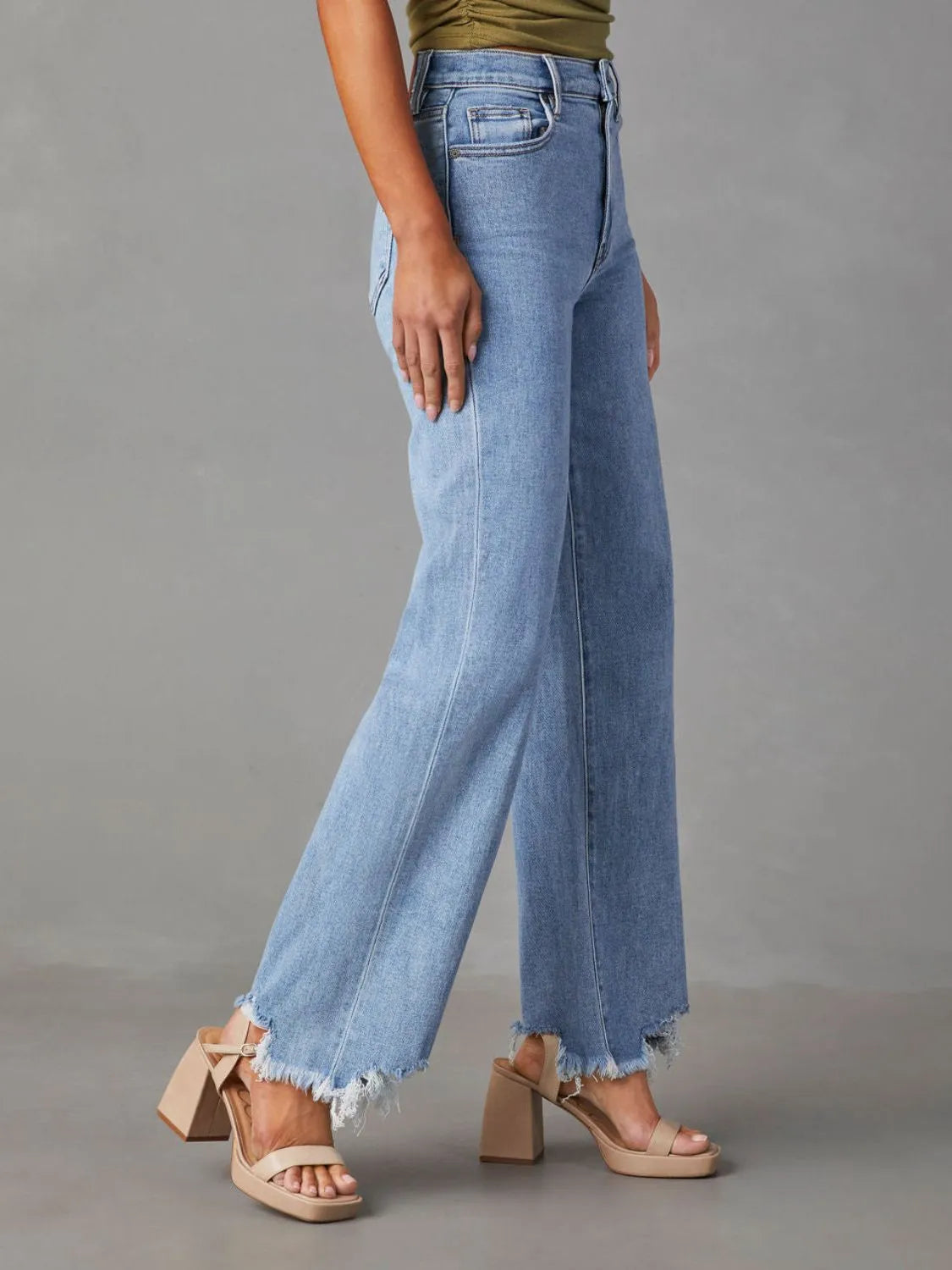 Raw Hem Loose Fit Jeans - Jeans Junction Online