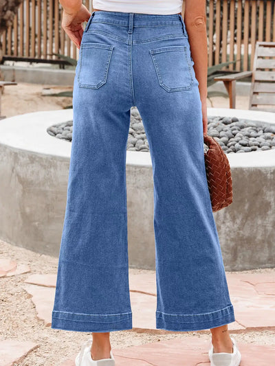 High-Waisted Wide Leg Flare Jeans - Jeans Junction Online