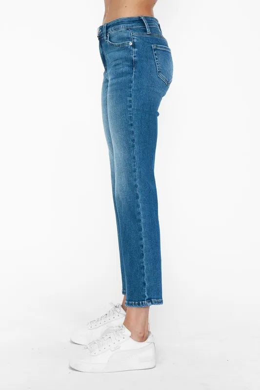 bytos Full Size Cat's Whiskers Mid Rise Ankle Jeans - Jeans Junction Online