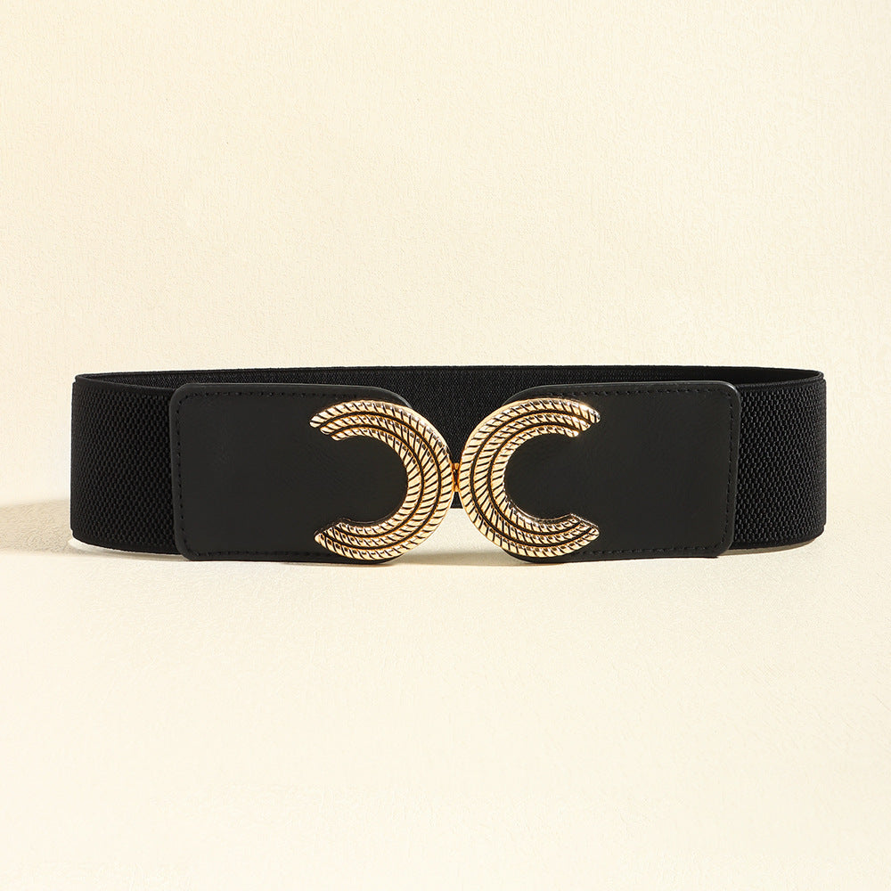 Double C Buckle Elastic Belt - Jeans Junction Online