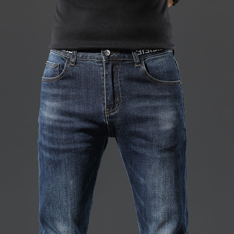Autumn and Winter New Thick Korean Style Slim Men's Jeans - Jeans Junction Online