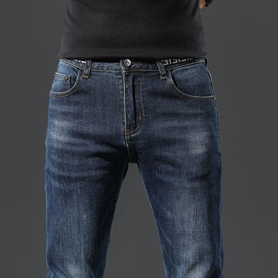 Autumn and Winter New Thick Korean Style Slim Men's Jeans - Jeans Junction Online