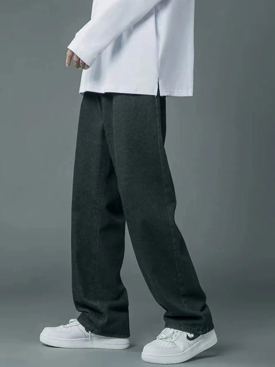 Men's Full Size Wide Leg Wash Relaxed Fit Jeans Plus Size - Jeans Junction Online 