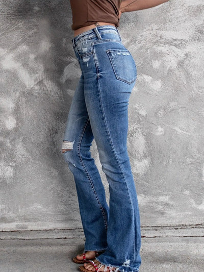 Distressed Flare Jeans - Jeans Junction Online