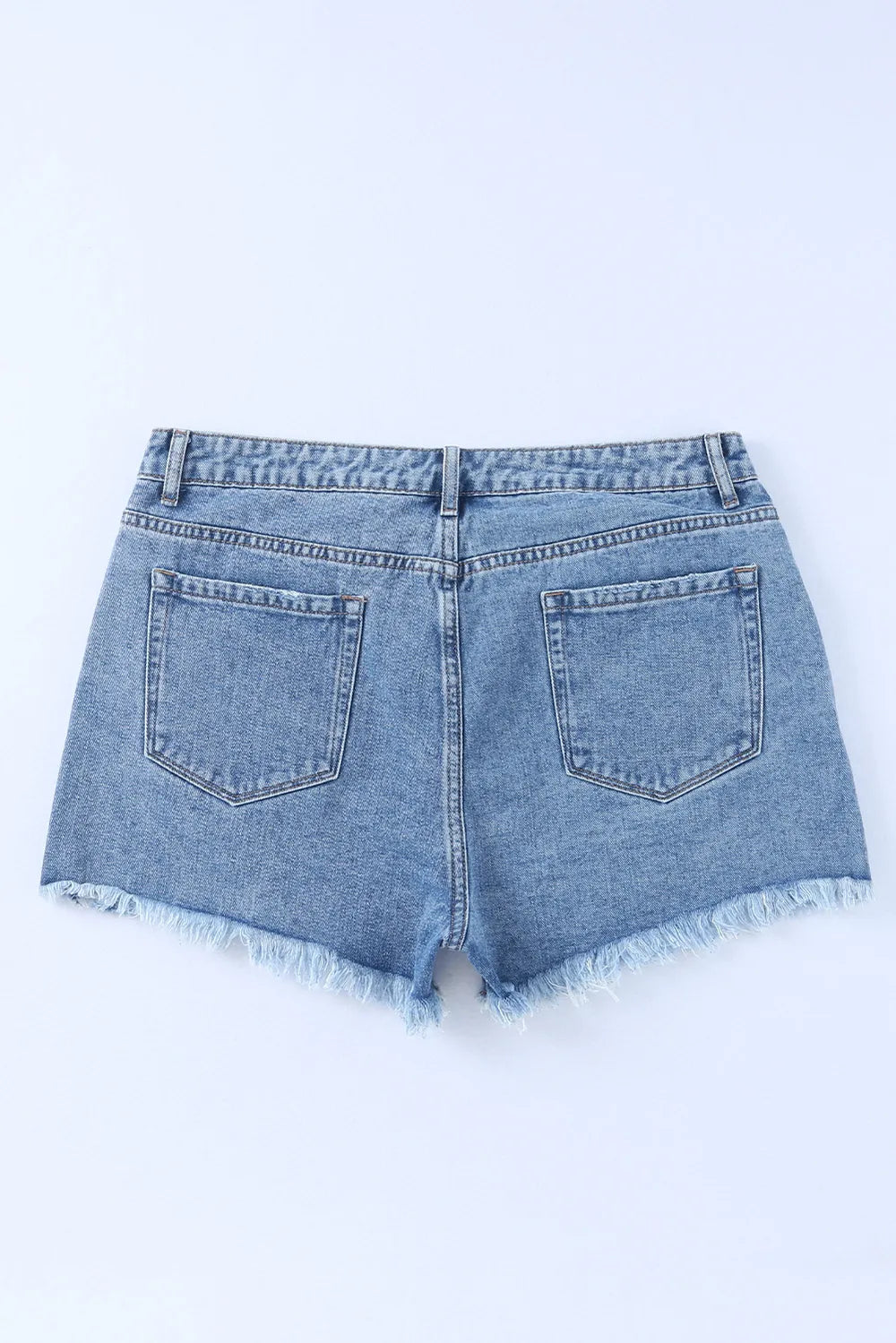 High Rise Crossover Waist Denim Shorts - Jeans Junction Online