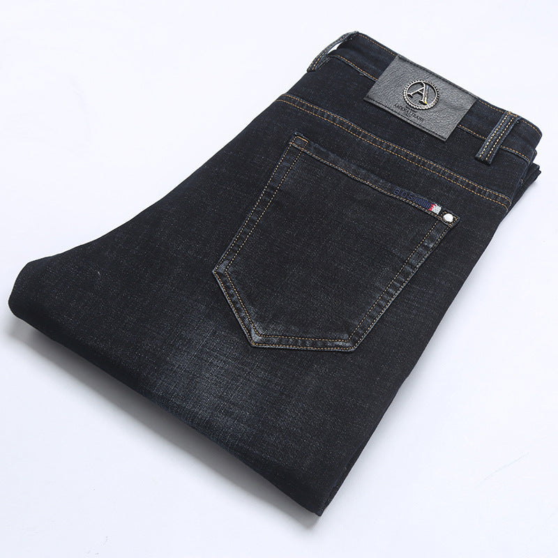 Business Straight Stretch Fashion Loose Men's Jeans - Jeans Junction Online