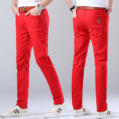 Casual Men's Slim Straight Stretch Colored Trousers - Jeans Junction Online