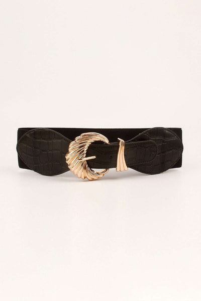 Shell Alloy Buckle Elastic Belt - Jeans Junction Online