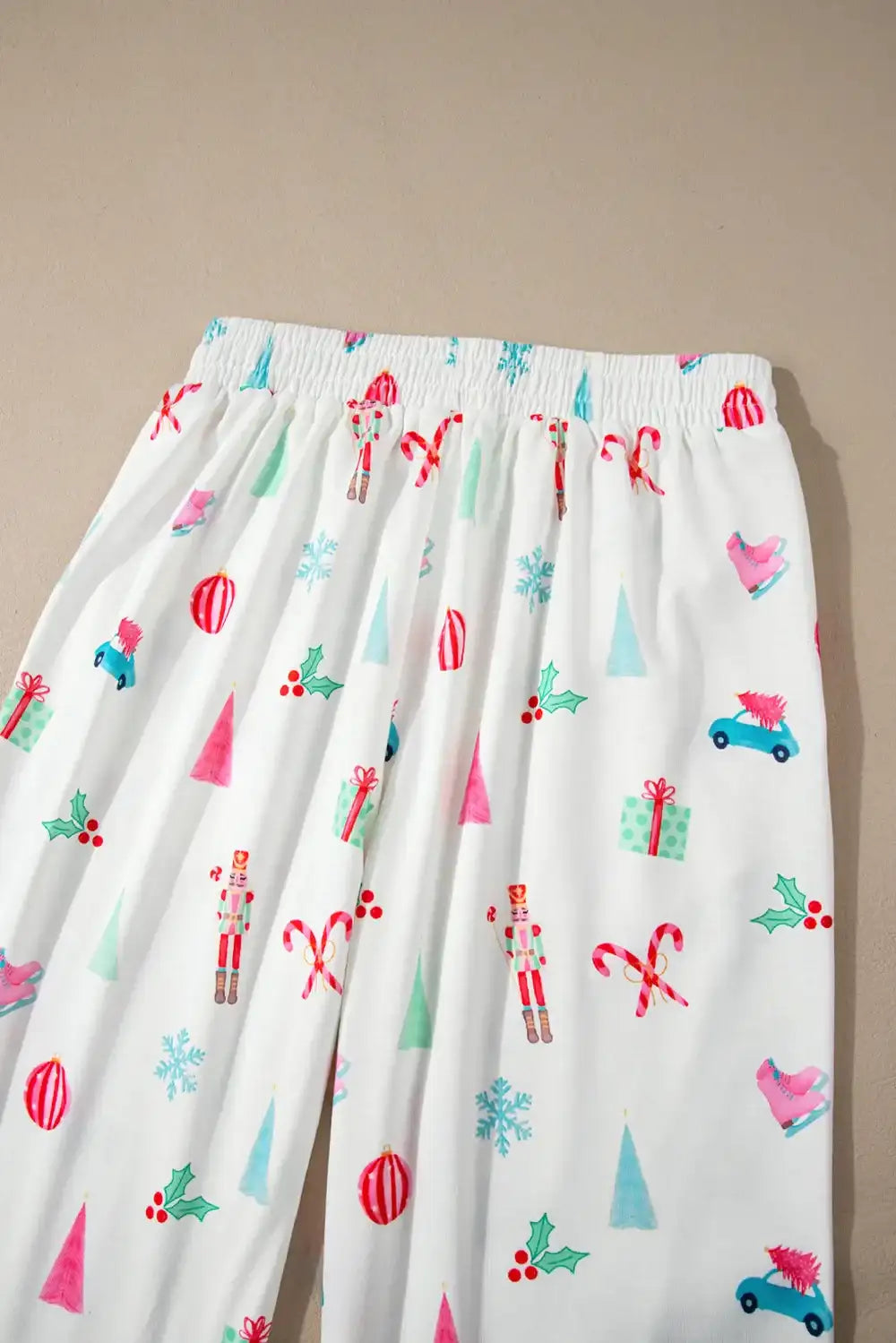 Christmas Printed Collared Neck Top and Pants Lounge Set - Jeans Junction Online