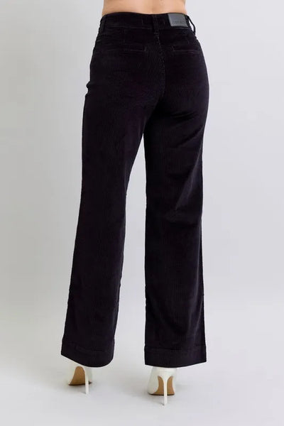 Judy Blue Full Size High Waist Corduroy Trouser Wide Plus Size - Jeans Junction Online