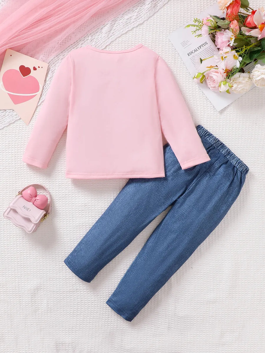 Children's Cartoon Graphic Top and Pants Set - Jeans Junction Online 