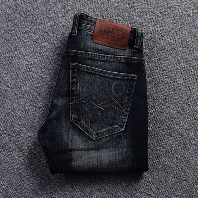 European And American Fashion Frayed Slim-fit Men's Jeans - Jeans Junction Online