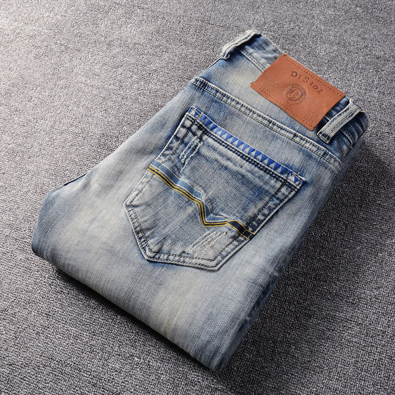 European And American Fashion Ripped Men's Jeans - Jeans Junction Online
