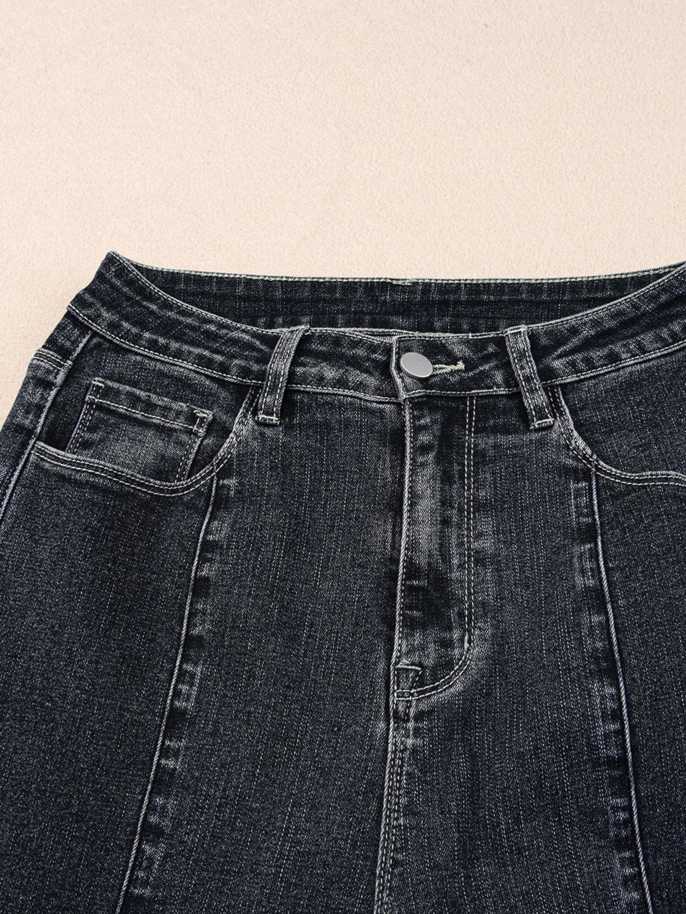 Seam Detail Flared Bottom Ankle Length Jeans - Jeans Junction Online