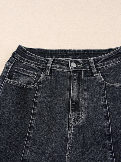 Seam Detail Flared Bottom Ankle Length Jeans - Jeans Junction Online