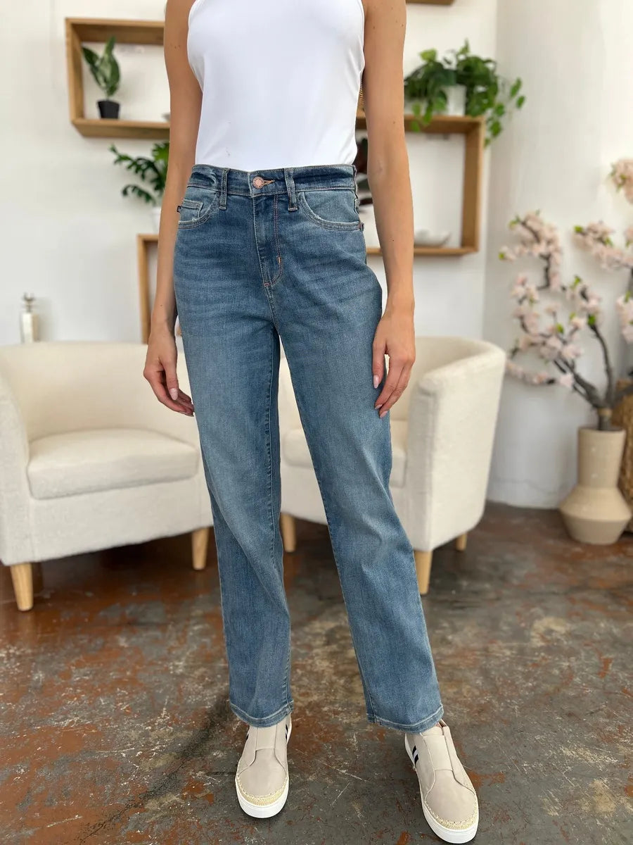 Judy Blue Full Size High Waist Straight Jeans - Jeans Junction Online 