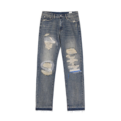 Havoc Blue Line Washed Distressed Men's VIBE Straight Jeans - Jeans Junction Online