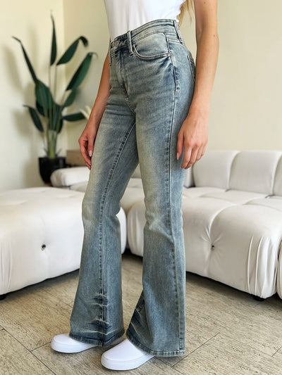 Judy Blue Full Size Mid Rise Flare Jeans - Jeans Junction Online