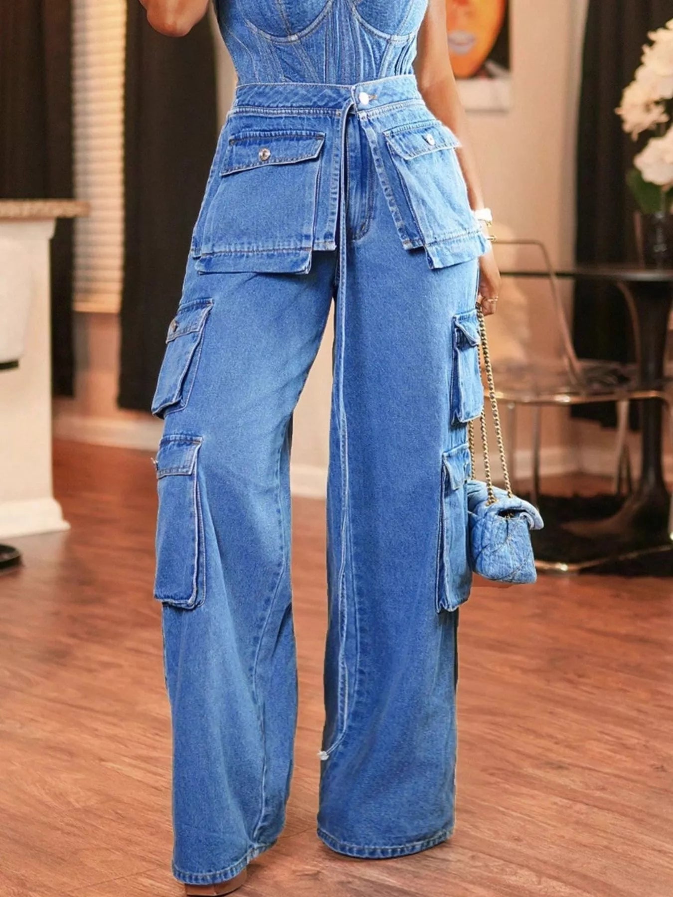 Wide Leg Cargo Jeans - Jeans Junction Online