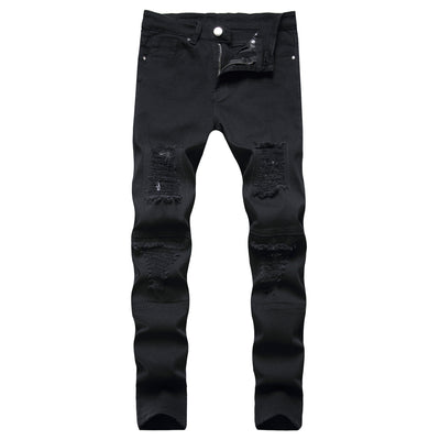 European And American Slim Straight Zipper Pleated Men - Jeans Junction Online