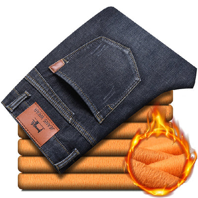 Straight Tube Loose Plush Thick Pants For Men - Jeans Junction Online