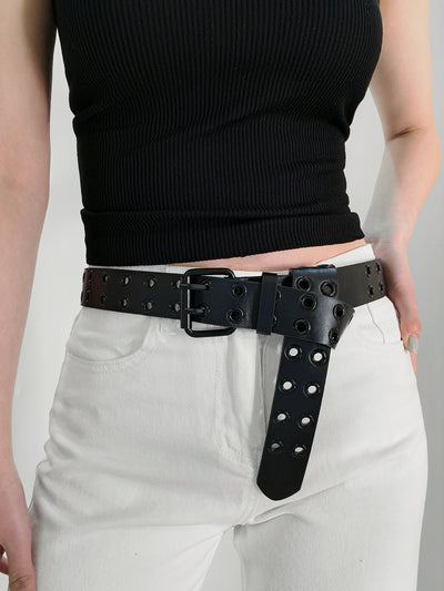 Grommet PU Leather Belt - Jeans Junction Online