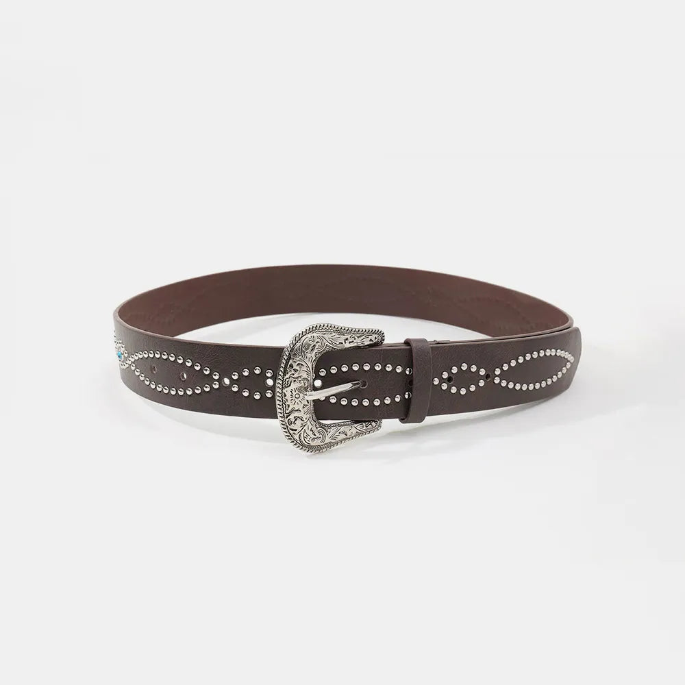 PU Leather Rhinestone Belt - Jeans Junction Online