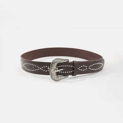 PU Leather Rhinestone Belt - Jeans Junction Online
