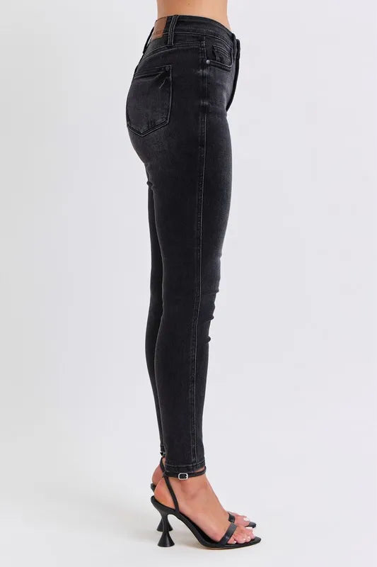 Judy Blue Full Size Mid Rise Tummy Control Skinny Jeans Plus Size - Jeans Junction Online