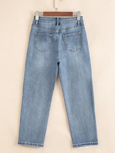 Distressed Ankle-length Straight Jeans - Jeans Junction Online