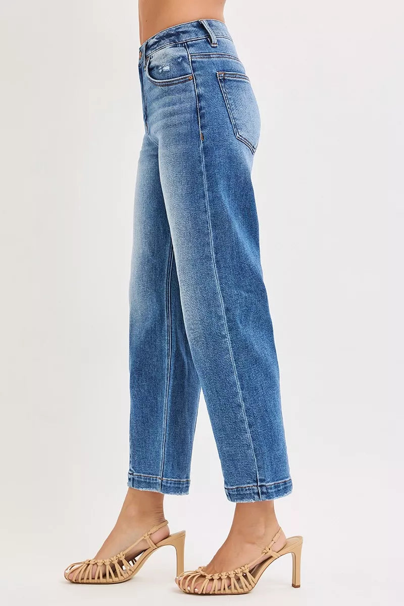 RISEN High Rise Crop Boyfriend Tapered Jeans - Jeans Junction Online
