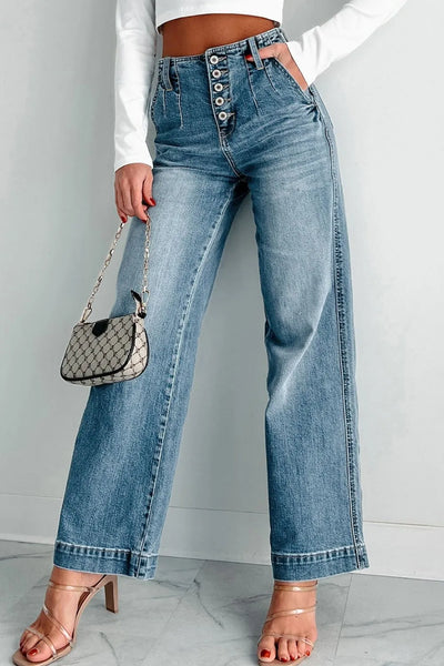 Button Fly High Waist Jeans - Jeans Junction Online