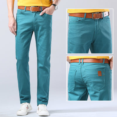 Casual Men's Slim Straight Stretch Colored Trousers - Jeans Junction Online