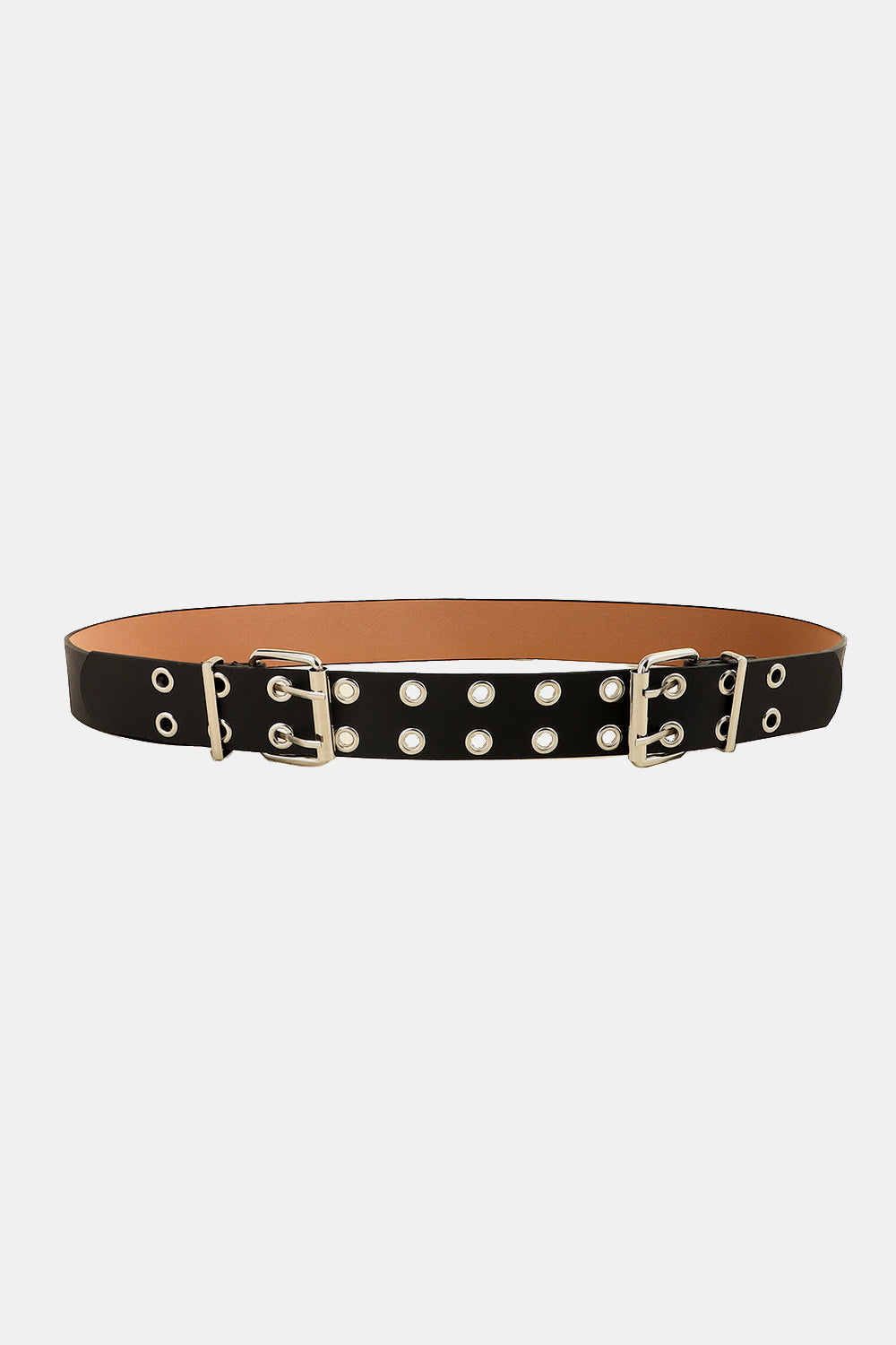 PU Leather Two Row Eyelet Belt - Jeans Junction Online