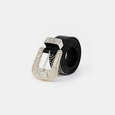 Studded Rhinestone PU Leather Belt - Jeans Junction Online