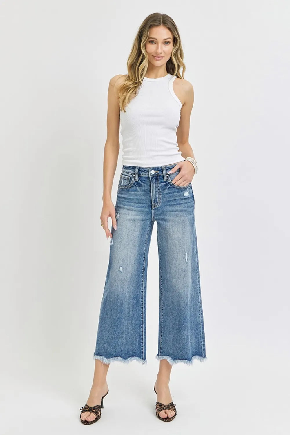 Risen High Rise Cropped Flare Jeans - Jeans Junction Online