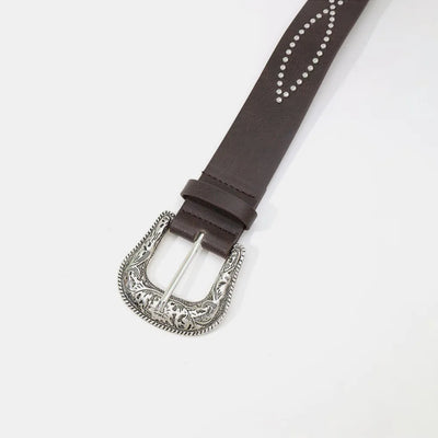 PU Leather Rhinestone Belt - Jeans Junction Online