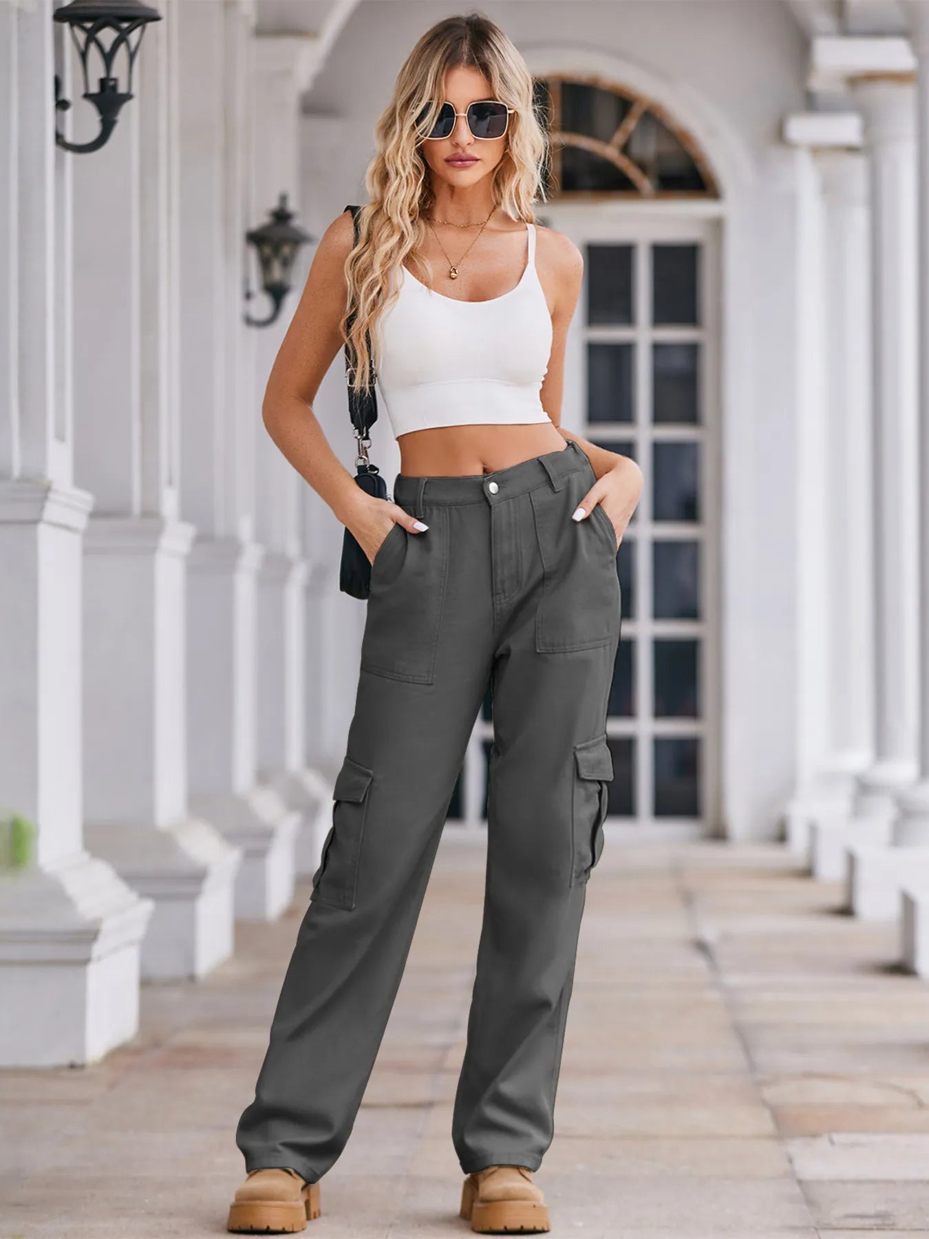 High-Waisted Cargo Jeans - Jeans Junction Online
