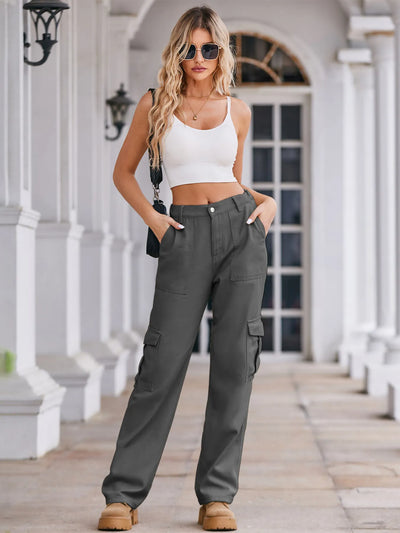 High-Waisted Cargo Jeans - Jeans Junction Online