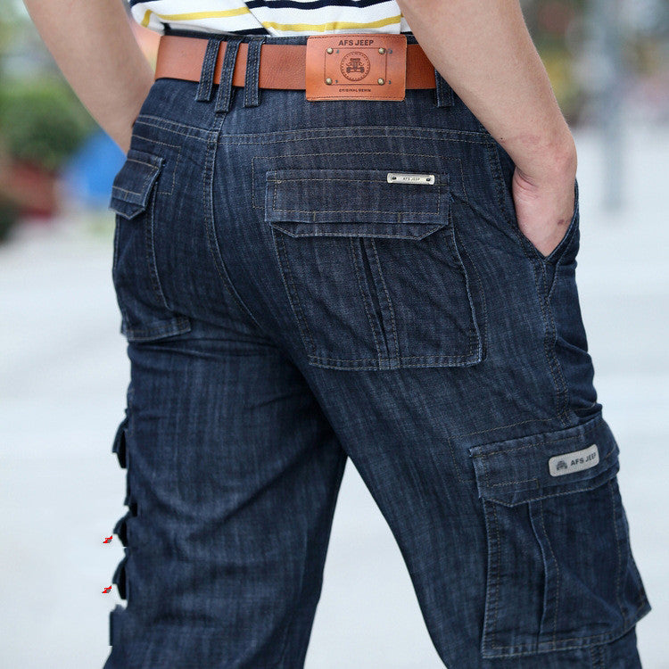 Men's Workwear Jeans Straight Loose Multi-pocket - Jeans Junction Online 