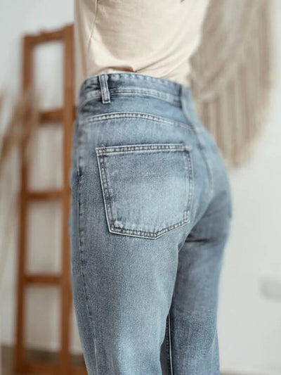 Distressed Ankle-length Straight Jeans - Jeans Junction Online