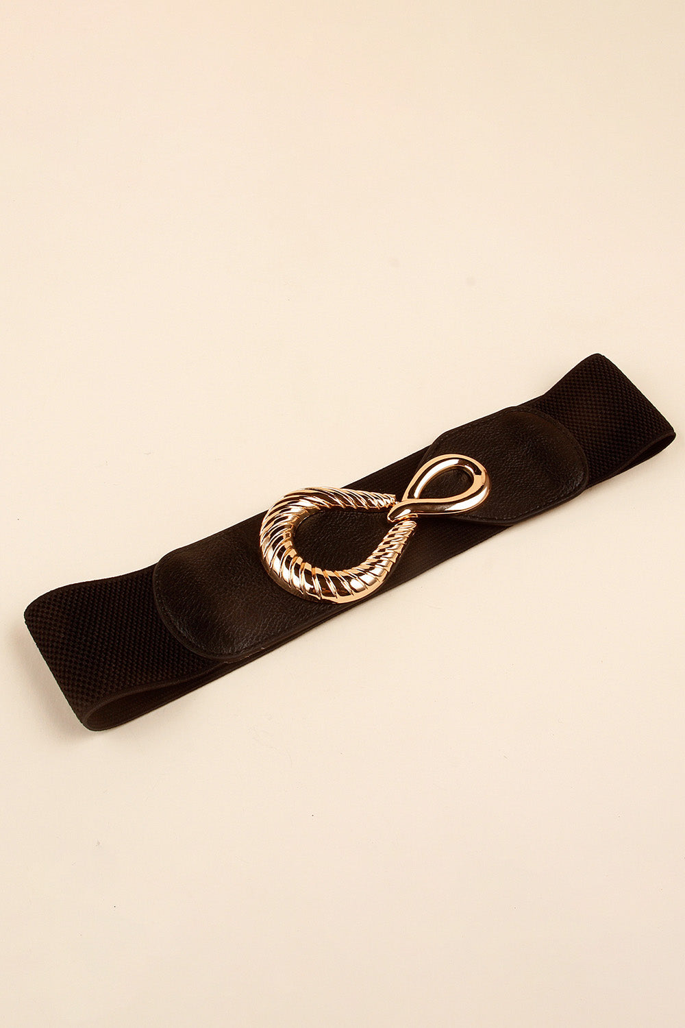 Ribbed Alloy Buckle Elastic Belt - Jeans Junction Online