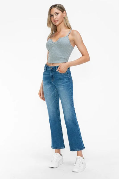 bytos Full Size Cat's Whiskers Mid Rise Ankle Jeans - Jeans Junction Online