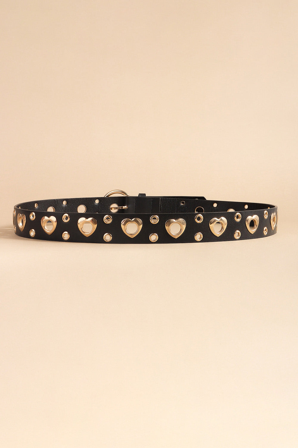 Heart Shape Alloy Detail PU Leather Belt - Jeans Junction Online