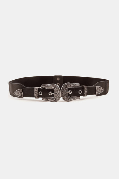 Symmetrical Zinc Alloy Buckle PU Leather Belt - Jeans Junction Online