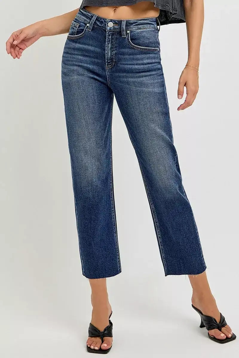 RISEN High Rise Slim Barrel Jeans - Jeans Junction Online