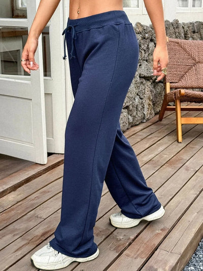 Drawstring Wide Leg Active Pants - Jeans Junction Online